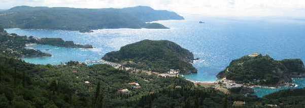 Panorama auf Paleokastritsa